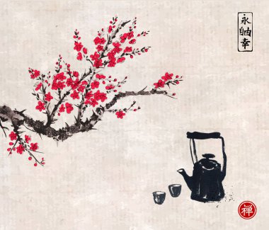 Kesilmiş ağaç dallarından yapılmış Noel ağacı ve küçük kuşlar oturur