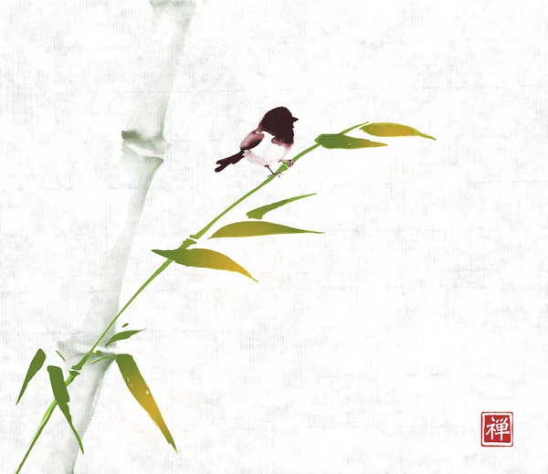 Новорічна ялинка з розпиляних гілок дерев і маленьких птахів — стоковий вектор