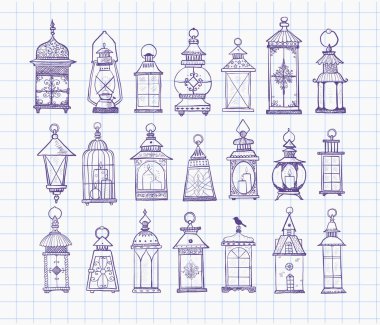 Fenerli desen vektör deseni çizimi 