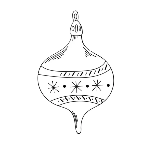 Dibujo Vectorial Juguete Árbol Navidad Dibujo Aislado Sobre Fondo Blanco — Archivo Imágenes Vectoriales