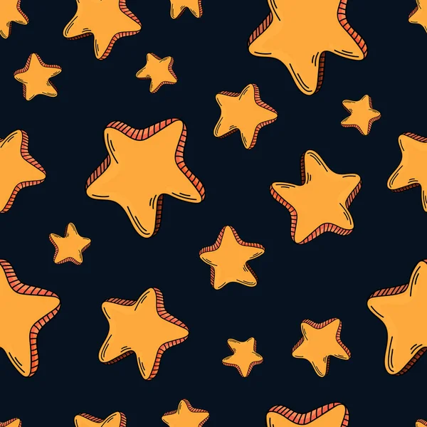 Cute Seamless Pattern Stars Blue Background Pattern Cloth Textile Cover — 图库矢量图片