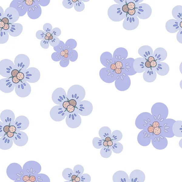 Απρόσκοπτη Διάνυσμα Μοτίβο Λουλούδια Φαντασίας Φυσική Ταπετσαρία Floral Διακόσμηση Εικονογράφηση — Διανυσματικό Αρχείο