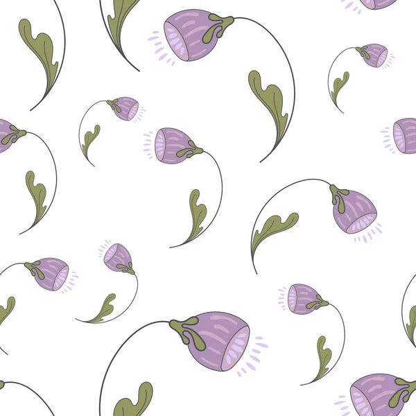 Bezešvé Vektorové Vzorem Fantazie Květiny Přírodní Tapety Květinová Výzdoba Ilustrace — Stockový vektor