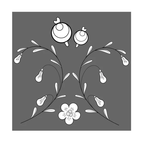 Conjunto Flores Vectoriales Ilustración Aislada Flores Decorativas Dibujo Vectorial Para — Archivo Imágenes Vectoriales