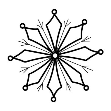 Kar taneleri siluetleri. Arka planda yalıtılmış taneler. Beyaz arkaplanda bir kar tanesi simgesi. Yeni yıl süsü. Tekstil, baskı, hediye kartları, duvar kağıtları, simgeler, web siteleri, fayanslarda kullanılabilir..