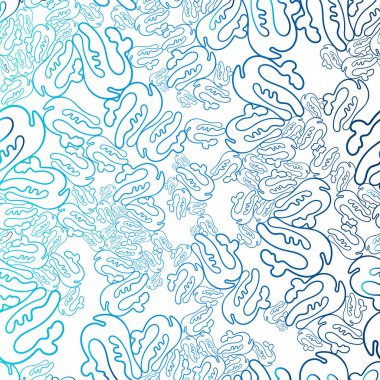 Mavi çizgi elementleriyle vektör deseni. Beyaz bir arka planda soyut, kusursuz desen. Duvar kağıtları, kumaşlar, tekstil, web siteleri, mağazalar, etiketler, şablonlar, afişler ve reklamlar için tasarımlar.