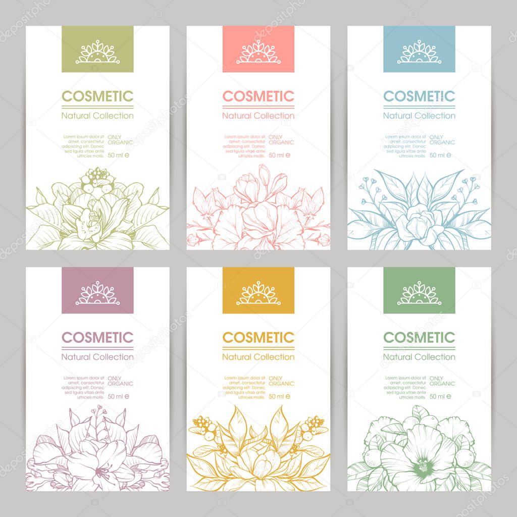 Vector set of templates packaging cosmetic