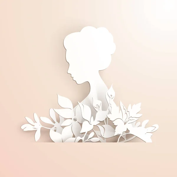 Plantilla con elegante perfil de dama — Vector de stock