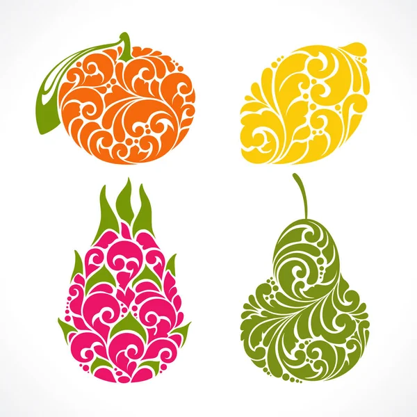 Decoratieve decoratieve vruchten symbool — Stockvector