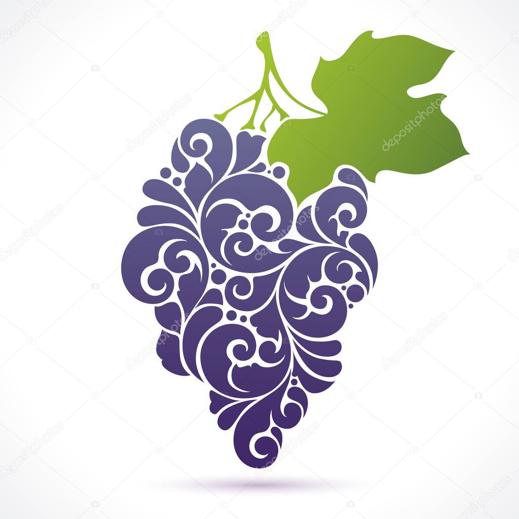 Vector illustration Dragon fruit - symbol, icon, design element. Abstract Ornamental pattern pitaya on white background