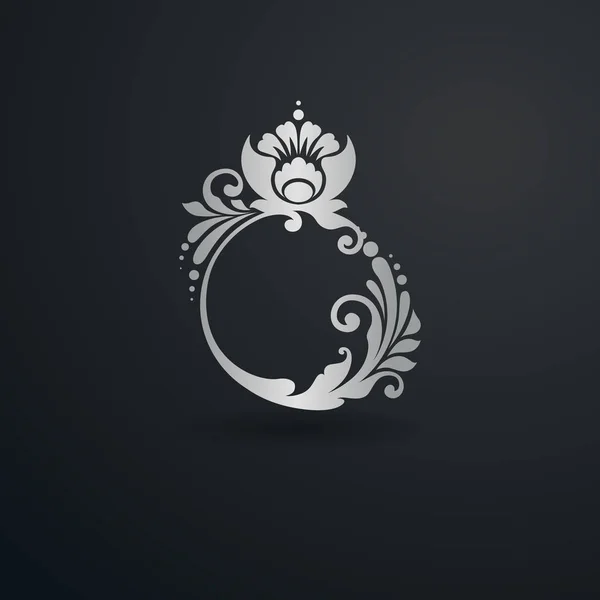 Dekoracyjne ozdobniki kaligraficzne elegancki pierścień. Szablon Logo luksus, znak firmy, tożsamości dla Boutique, biżuteria moda, ślub — Wektor stockowy