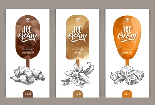 Vector set of templates packaging ice cream — Stock Vector