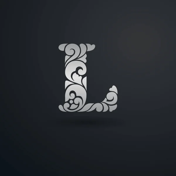 Декоративний квітковий візерунок літери L . — стоковий вектор
