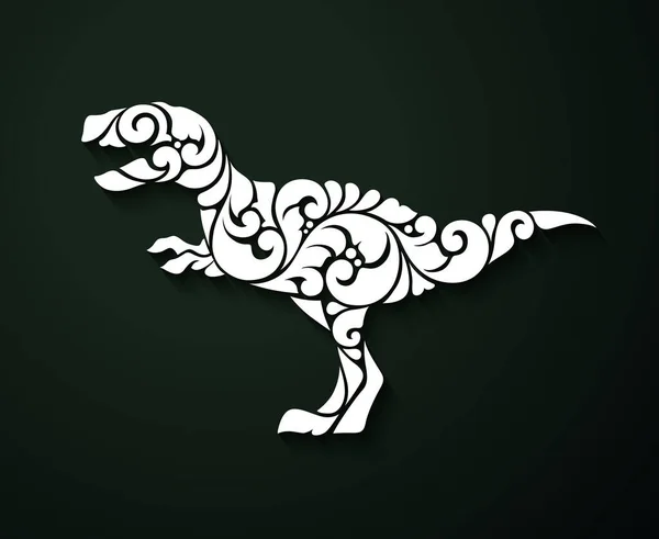 Decoratieve tyrannosaurus voor sierbloemen — Stockvector