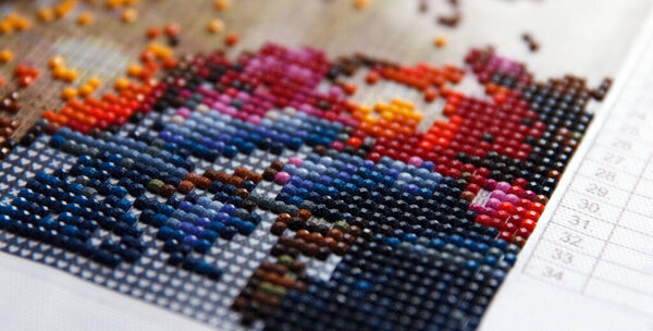 Процесс создания алмазной живописи 3d из квадратного страуса, хобби ручной работы для отдыха