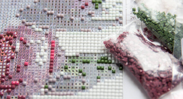 Процесс создания цветной алмазной живописи 3d из квадратного страуса, хобби ручной работы для отдыха
