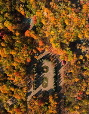 Park alanının sonbahar yukarıdan aşağı görüntüsü