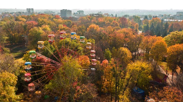 Herfst luchtfoto van het reuzenrad landschap. — Stockfoto