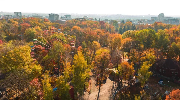 Herfst luchtfoto van het reuzenrad landschap. — Stockfoto