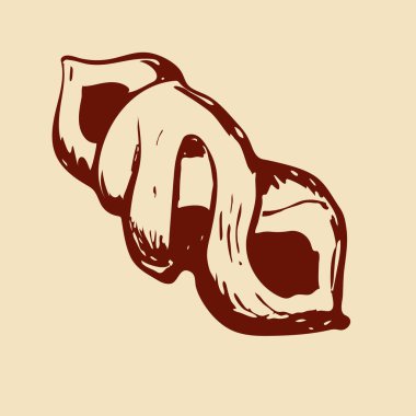 Pişmiş çörek. Fırının ürünleri. Robot resim. Vektör illüstrasyonu.