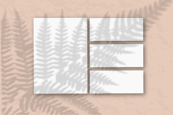 Flera Horisontella Och Vertikala Ark Vitt Texturerat Papper Den Sandfärgade — Stockfoto