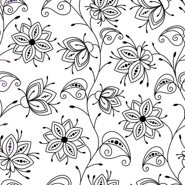 Floral Pattern Wildflowers Seamless Pattern White Isolated Background — Stock Vector