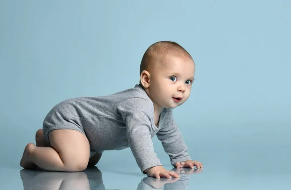 Cute baby boy on white background with isolation path — Stock Photo, Image