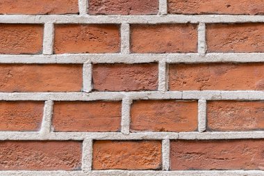 Eski kırmızı tuğla duvar dokusu arka plan. Sivil ve endüstriyel yapı.