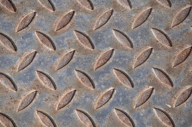 Paslı metal maddenin desenli arka planı kullanılmış. Dişmineli metal bir yüzey. Yıpranmış çelik pas..