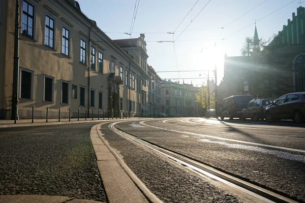 Polonia Cracovia 2020 Calles Vacías Desiertas Ciudad Vieja Cracovia Luz — Foto de Stock