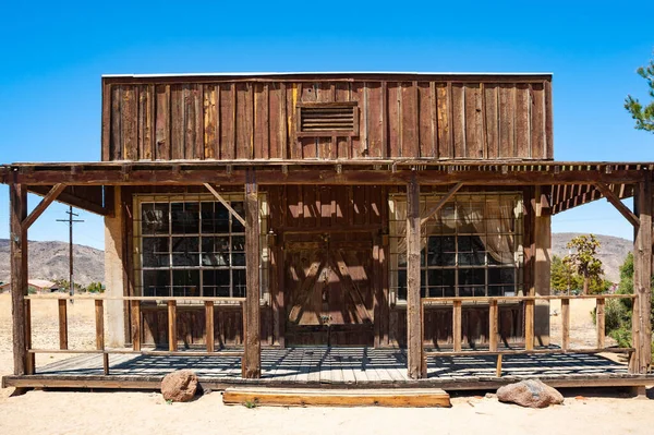 Старое Деревянное Ковбойское Здание Дикого Запада Возле Джошуа Южной Калифорнии — стоковое фото