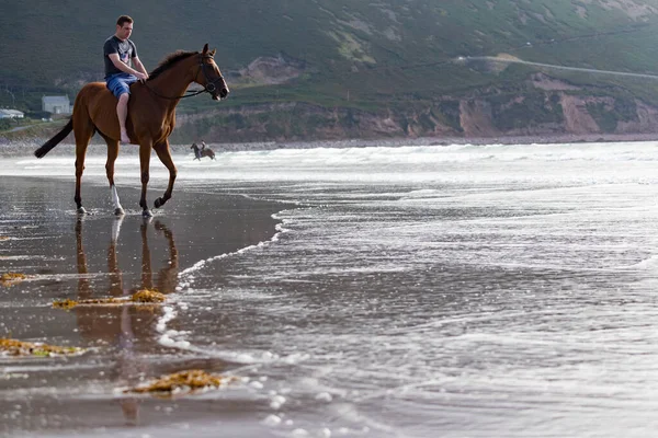 Playa Rossbeigh Irlanda Septiembre 2018 Equitación Las Playas Del Condado — Foto de Stock