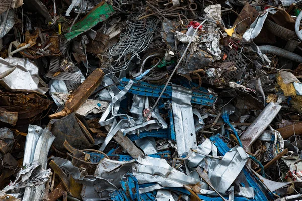 Cerca Chatarra Metal Para Reciclaje Textura Fondo — Foto de Stock