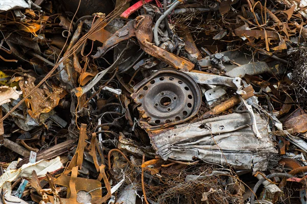 Cerca Chatarra Metal Para Reciclaje Textura Fondo — Foto de Stock