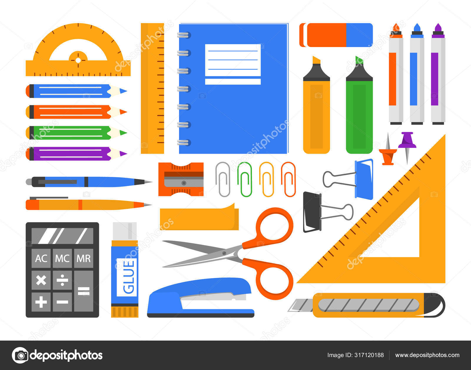 Office supply stationery school tools icons Vector Image