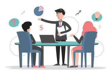 Konferans odası vektör izole iş toplantısı