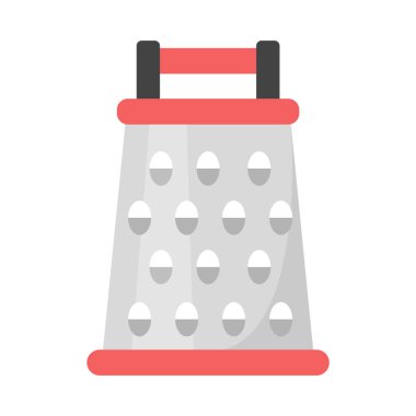 Grater vektörü izole edildi. Yemek ekipmanları, çelik nesneler. Mutfak.