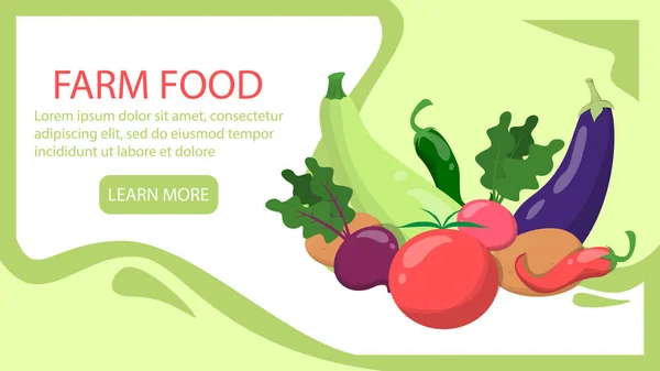 Design der Web-Banner für gesunde Lebensmittel. frisch vegetarisch — Stockvektor