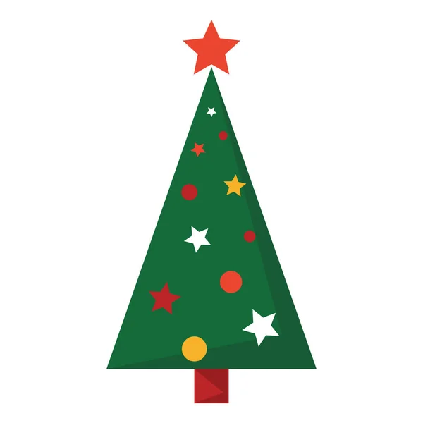 Árbol de Navidad verde vector aislado. Piel verde con decoración — Archivo Imágenes Vectoriales