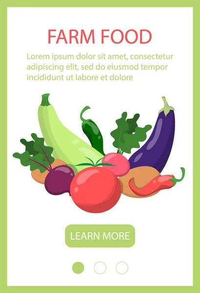 Design der Web-Banner für gesunde Lebensmittel. frisch vegetarisch — Stockvektor