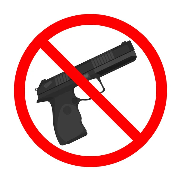 Gun forbidden sign vector isolated. Weapon is not allowed — Stock Vector