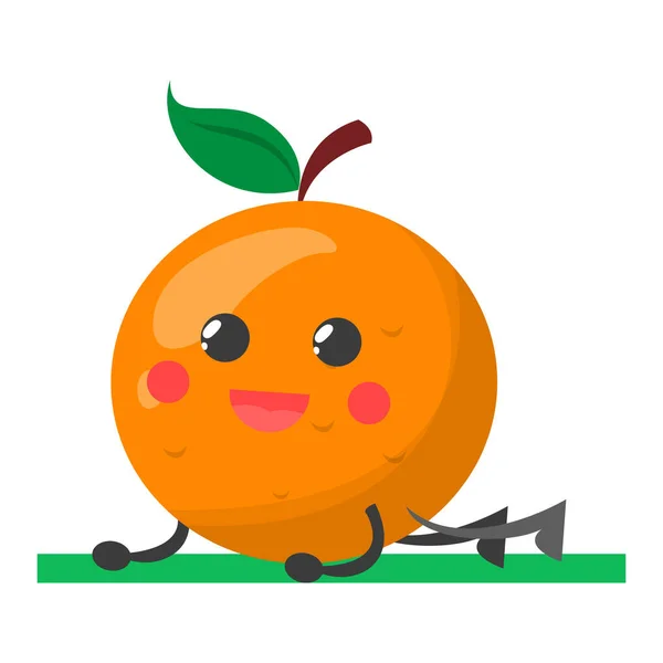 Turuncu meyve eğitim vektörü izole edildi. Citrus yemek çizgi filmi. — Stok Vektör