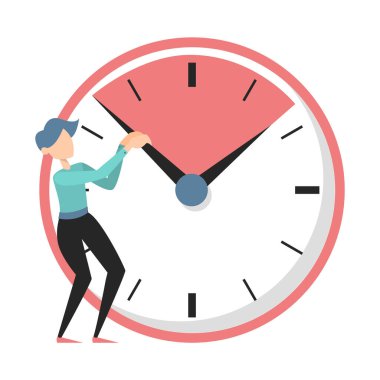 Büyük saat vektöründe duran işadamı izole edildi