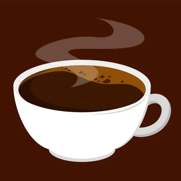 Чашка горячего американо кофе вектор изолирован. Вкусный напиток — стоковый вектор