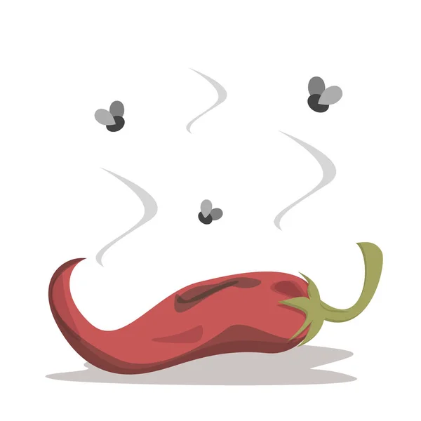 Le piment rouge frais et savoureux devient un mauvais vecteur isolé — Image vectorielle