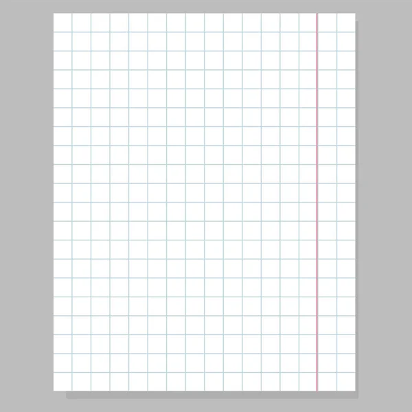 White squared paper sheet vector isolated. Square texture — ストックベクタ