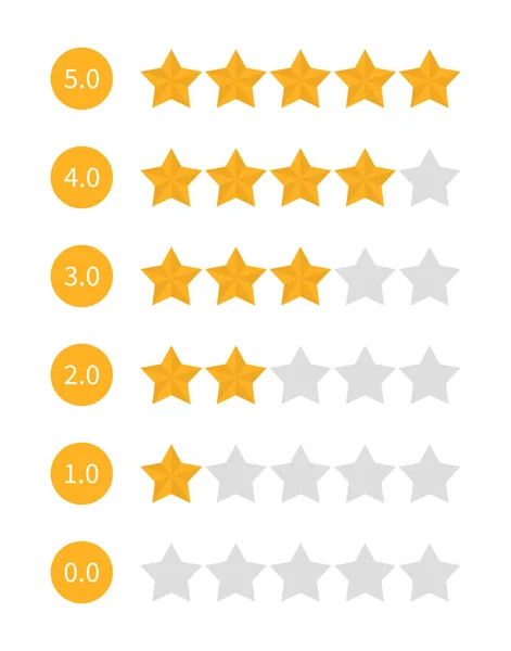Star rating set vector isolated. Golden and black star shape. — Stock Vector
