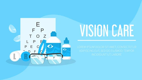 İnternet sitesi için internet afişinde oftalmoloji koleksiyonu — Stok Vektör