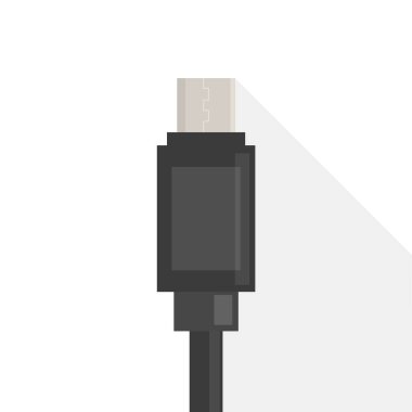 Micro Usb kablo vektörü izole edildi. Bilgisayar aygıtı, bağlantı