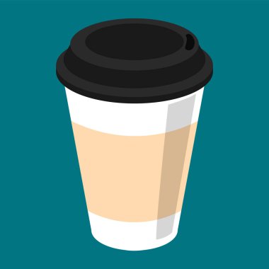 Kağıt bardak vektöründeki kahve izole edilmiş. İçkini götür.